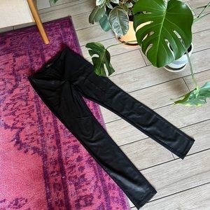 BCBGMaxAzria Maddex Ribbed Leggings with Vegan Leather – Size S